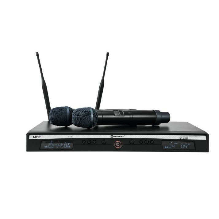 Фото 2-х канальный приемник UR-222D + два ручных микрофона-передатчика UH-222 RELACART UR-222DMH