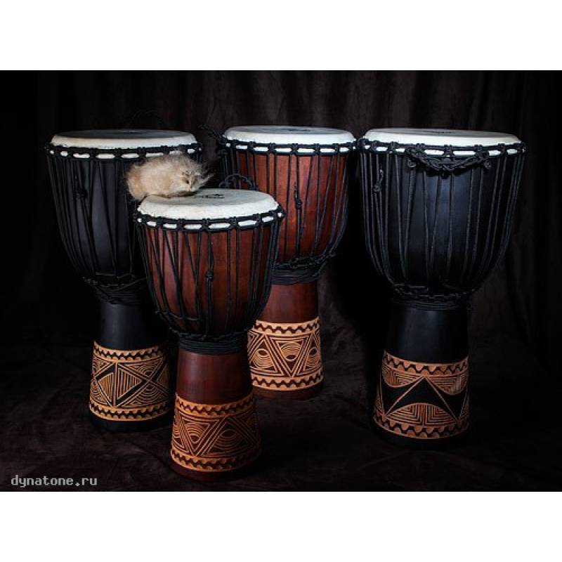 Фото YUKA DJWN08-16BR2 - Джембе с верёвочной настройкой Юка