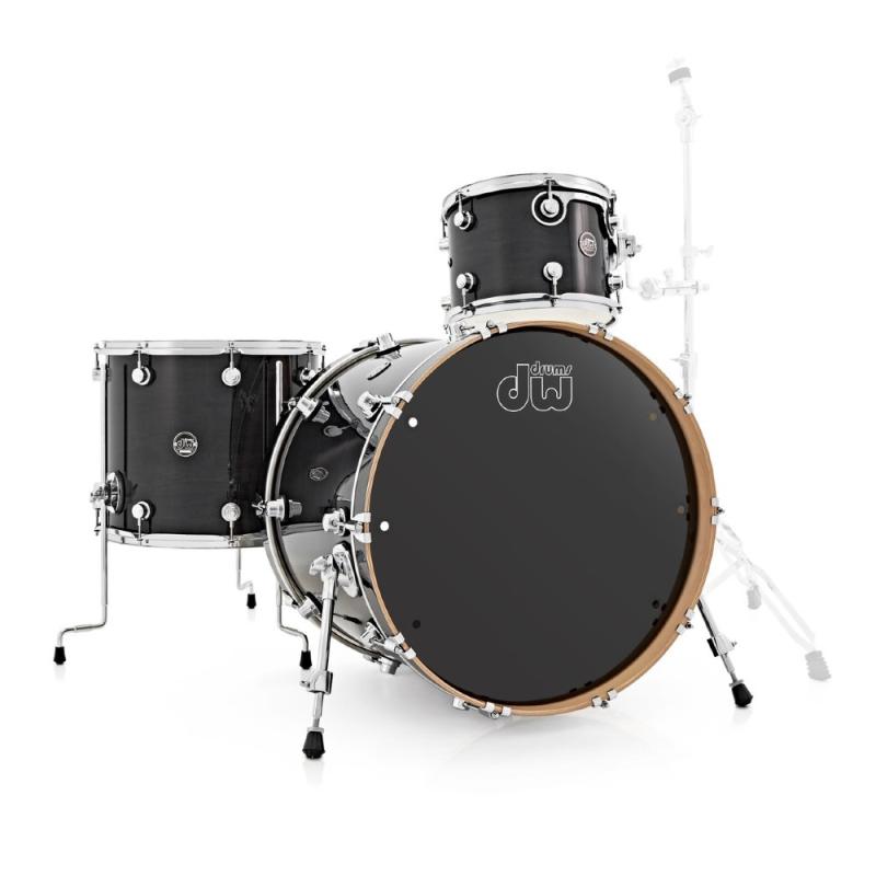 Фото Ударная установка DW PERFORMANCE LACQUER 22"-12"-16" без стоек и малого, клён, чёрная