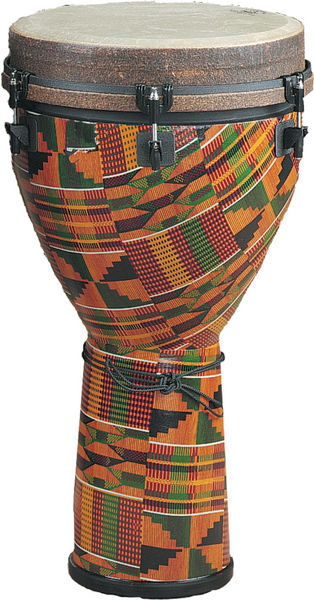 Фото Remo DJ-0010-PM джембе 10"х24", цвет Fabric Kintekloth