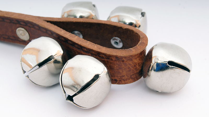 Фото Колокольчики (шарики) на кожаной ручке (5 колокольчиков) Fleet FLT-G11-5A