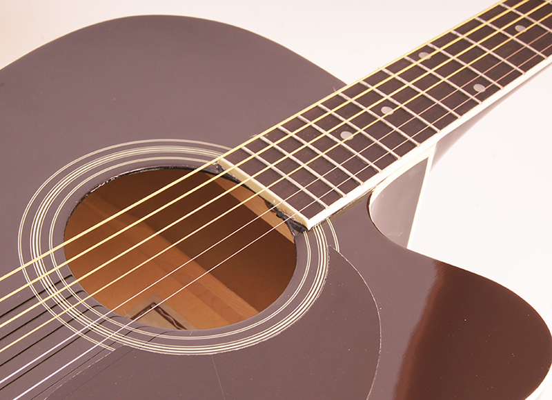 Фото Акустическая гитара, с вырезом, черная, Caraya F601-BK