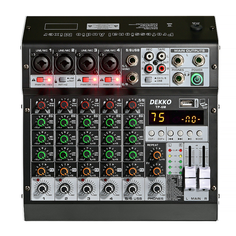 Фото Микшерный пульт DEKKO TP-6M