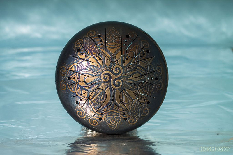 Фото KSY.30.C.e.1-2x Глюкофон 30см, полукруглые лепестки, двусторонний, гравировка "Триксель", Kosmosky