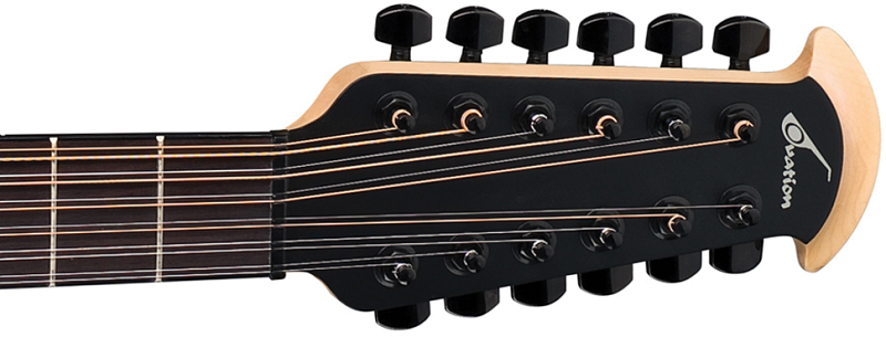 Фото OVATION 2058TX-5 Elite T Deep Contour Cutaway 12-string Black Textured