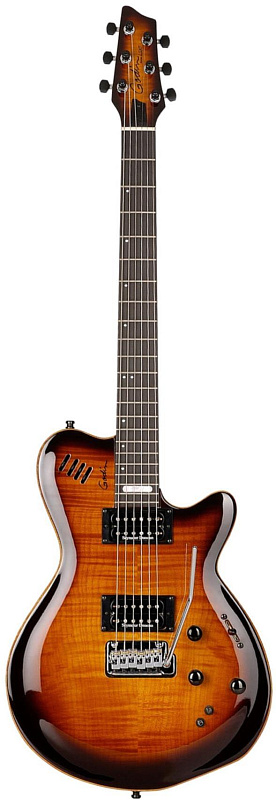 Фото   MIDI-гитара Godin LGX SA Cognac Burst Flame 2A