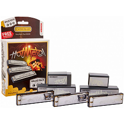 HOHNER Hot Metal CGA - Губные гармошки (набор) диатоническая Хонер