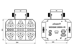 Прибор световых эффектов STAGE4 WASHBANK 18x8WU-9S