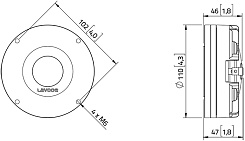 Драйвер ВЧ Lavoce DN14.25T компрессионный 160 Вт 8 Ом