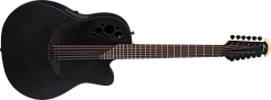 OVATION 2058TX-5 Elite T Deep Contour Cutaway 12-string Black Textured