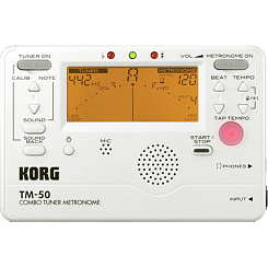 KORG TM-50-PW, тюнер-метроном, цвет перламутровый