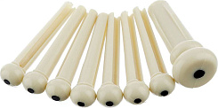 FENDER BRIDGE PIN SET, IVORY with BLACK DOT