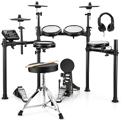 Электронная ударная установка DONNER DED-200 Electric Drum Set  5 Drums 3 Cymbals